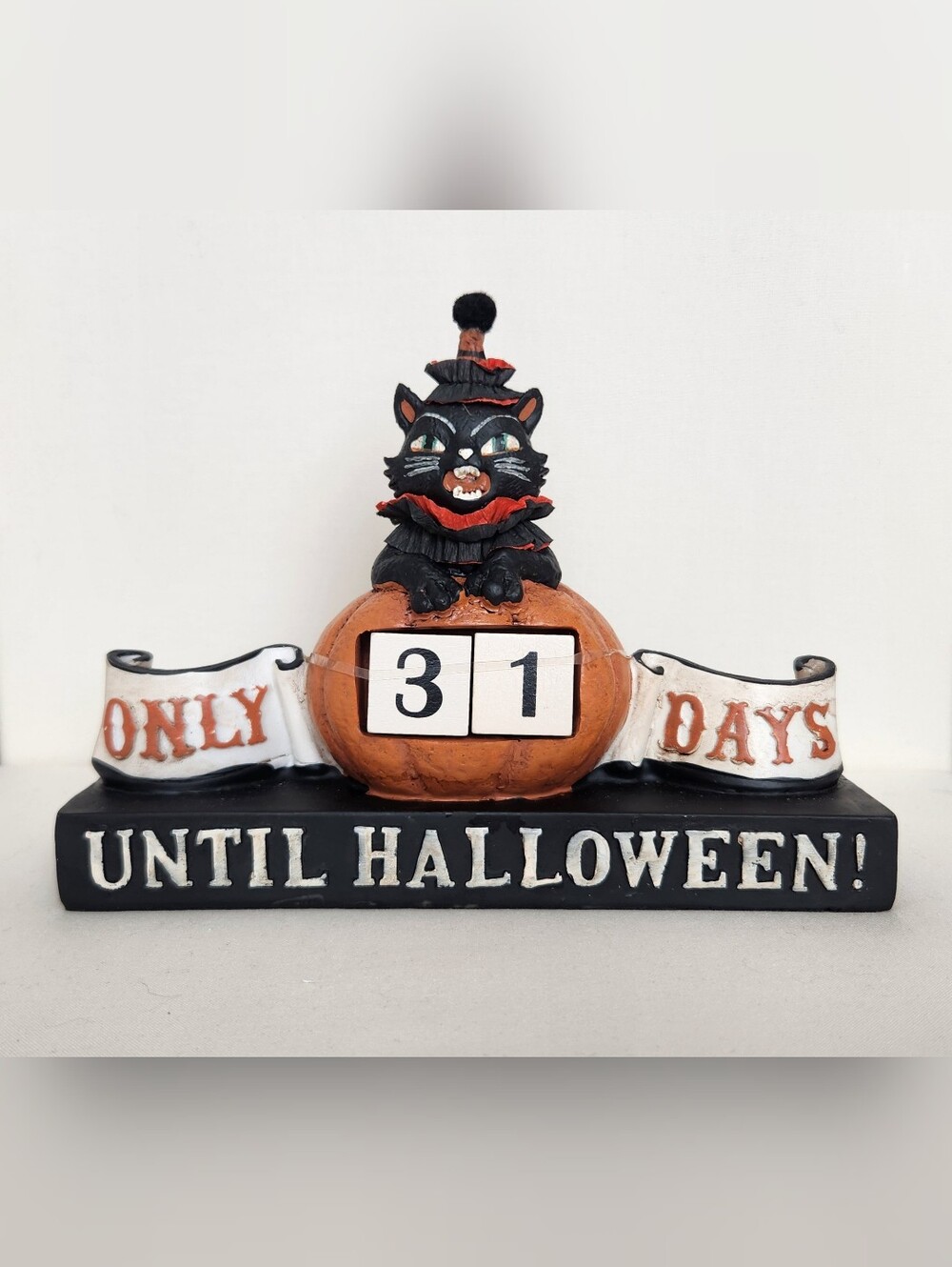 Black Cat Halloween Countdown Tabletop Décor by Ashland